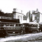 Old Print: Buses in Angel Place (old print) (J1111191E40)